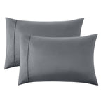 Bedsure King Size Pillow Cases Set Of 2 - Dark Grey Polyester Microfiber Pillowcases 2 Pack, Super Soft Pillow Case Cover With Envelop Closure, 20X36 Inches