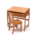 Lipper International Childs Slanted Top Desk & Chair, Pecan Finish