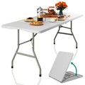 YITAHOME Heavy-Duty 6ft Folding Table with Handle, Portable Rectangle Folding Table for Easy Storage, Ideal for Outdoors Camping