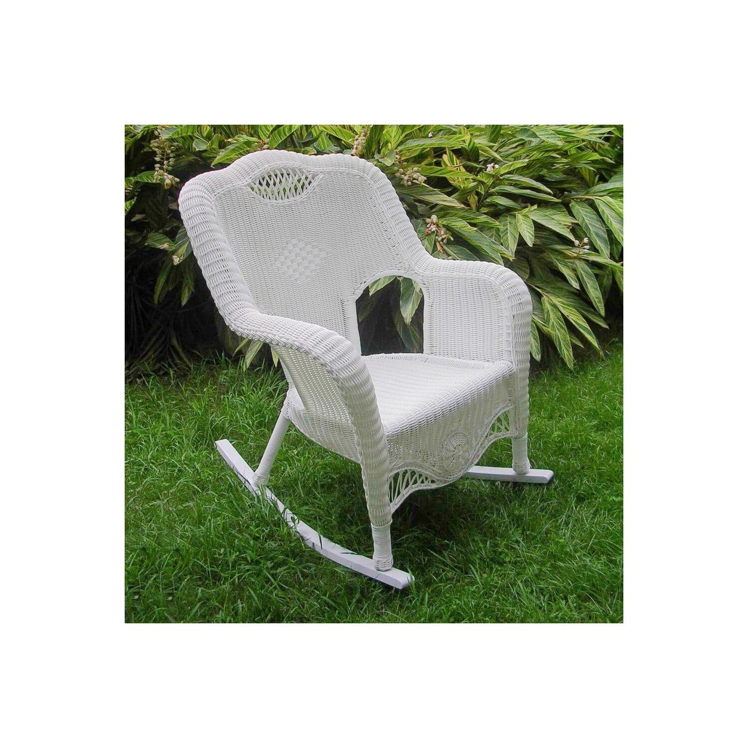 International Caravan Furniture Piece Resin Wicker Indoor/Outdoor Rocker