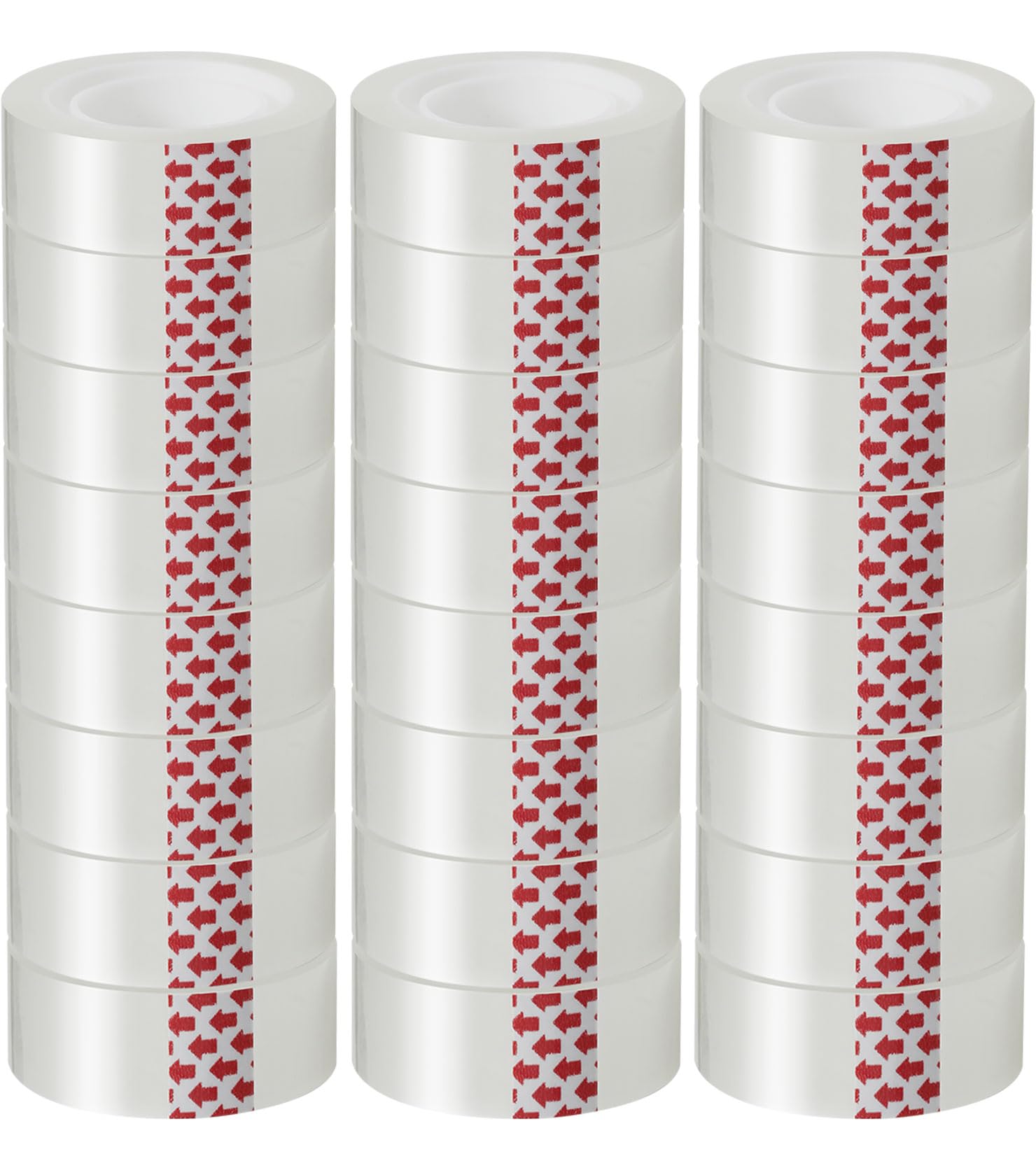 Gibibu 24 Rolls Transparent Tape Refills, Clear Tape Dispenser Refill Rolls, Glossy Gift Wrap Tapes For Office, School, Home, 3/