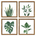 ArtbyHannah Framed Bathroom Wall Art Set of 4 for Botanical Wall Decor Green Plant Picture Frame Collage Set for Home Living Roo