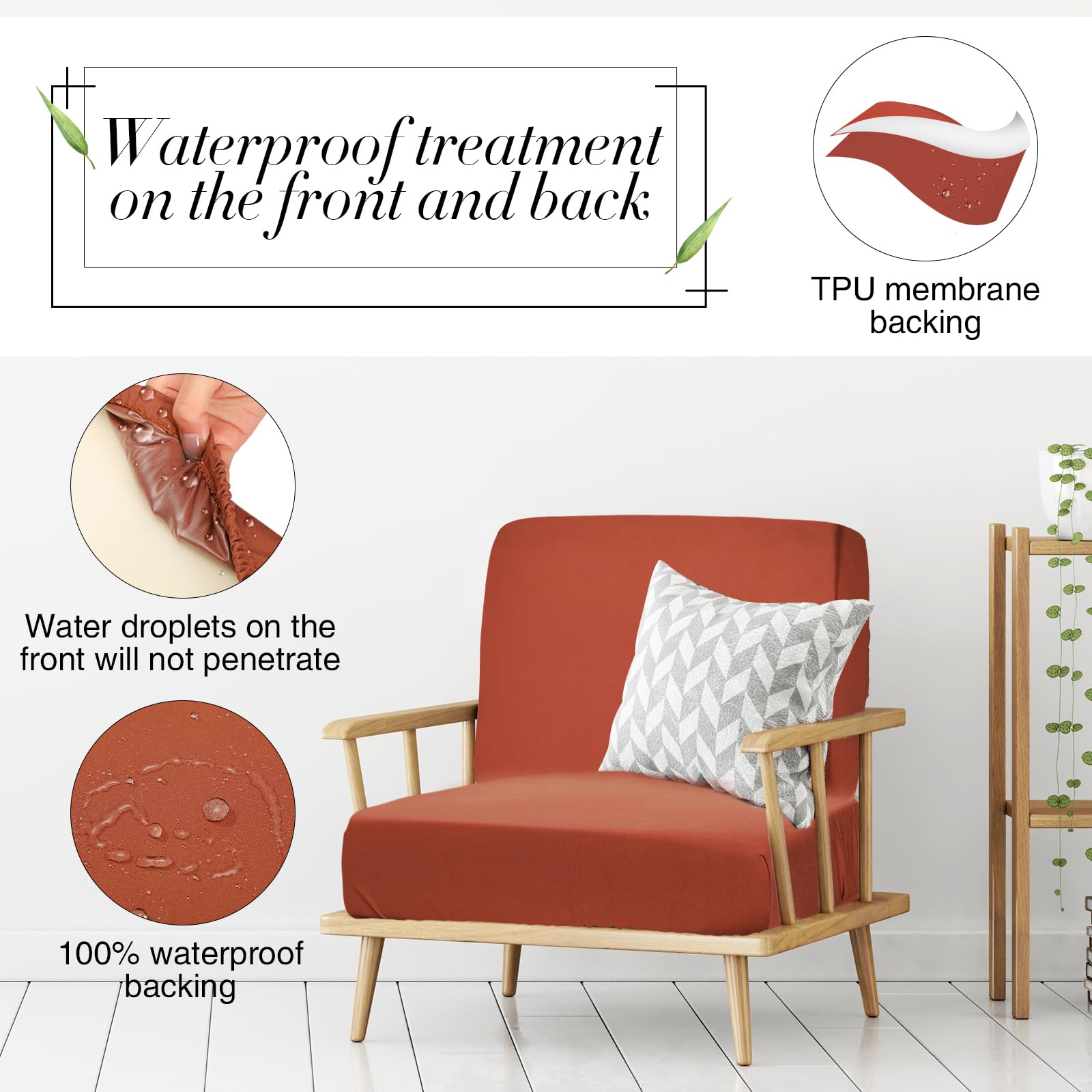 Newwiee 12 Pcs Stretch Sofa Couch Cushion Covers Patio Outdoor Cushion Covers Replacement Waterproof Couch Covers Individual Sli