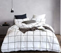 Karever White Grid Duvet Cover Set Queen White Checkered Bedding Set White And Black Plaid Queen 3 Pcs Women White Checkered Duv