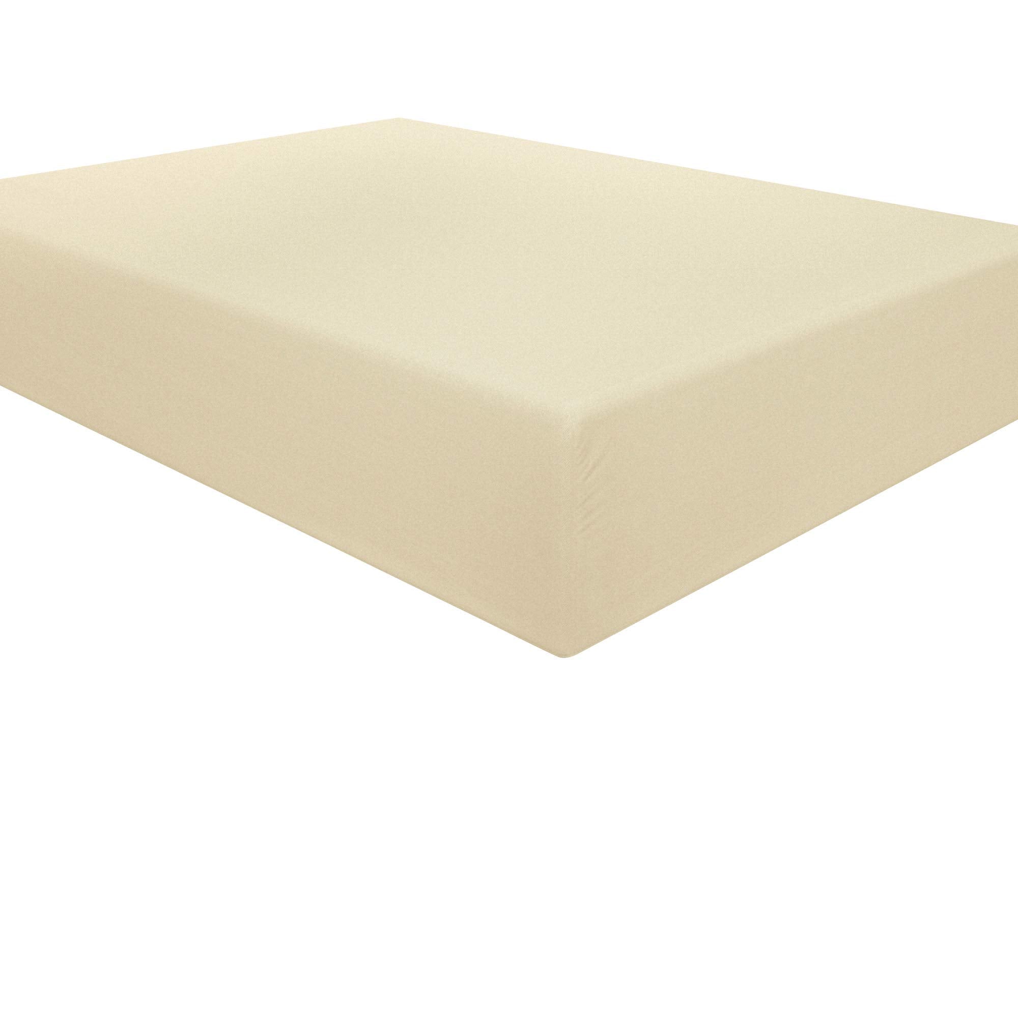 Ntbay 100% Brushed Microfiber Twin Extra-Long Fitted Sheet, 1800 Super Soft And Cozy, Wrinkle, Fade, Stain Resistant Deep Pocket Fitted Bed Sheet Only, Light Taupe