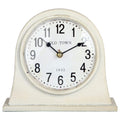 Lilys Home Antique Inspired Farmhouse Desk Or Mantel Clock, Battery Powered, Metal Body, Ivory