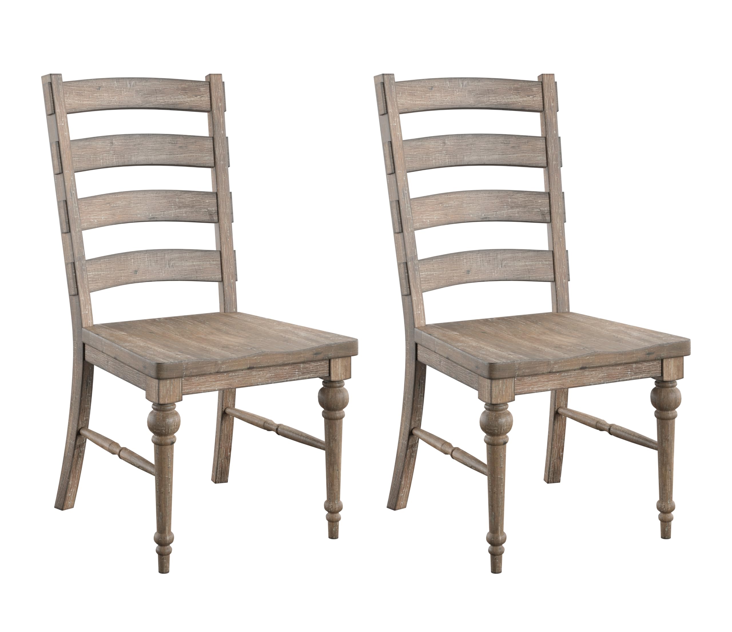 Wallace & Bay Ludin Sandstone Buff Ladderback Dining Chairs, Set of 2