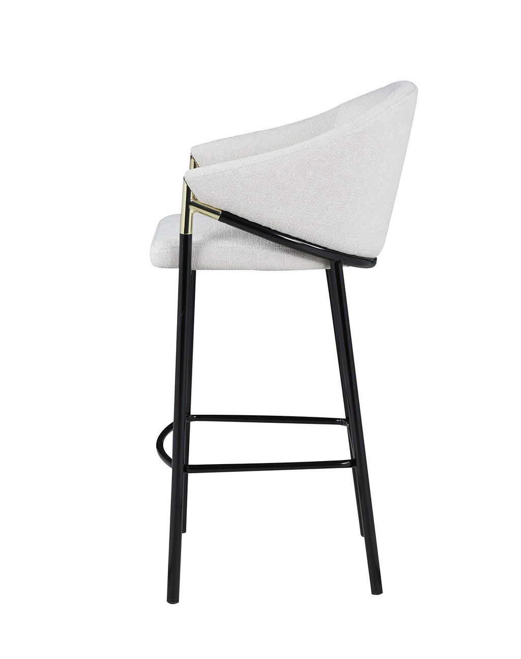 Coaster Home Furnishings Chadwick Farlow Set of 2 Pub Height Bar Stool Beige Fabric Upholstered Barstool Sturdy Metal Frame with Footrest 183437