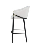 Coaster Home Furnishings Chadwick Farlow Set of 2 Pub Height Bar Stool Beige Fabric Upholstered Barstool Sturdy Metal Frame with Footrest 183437