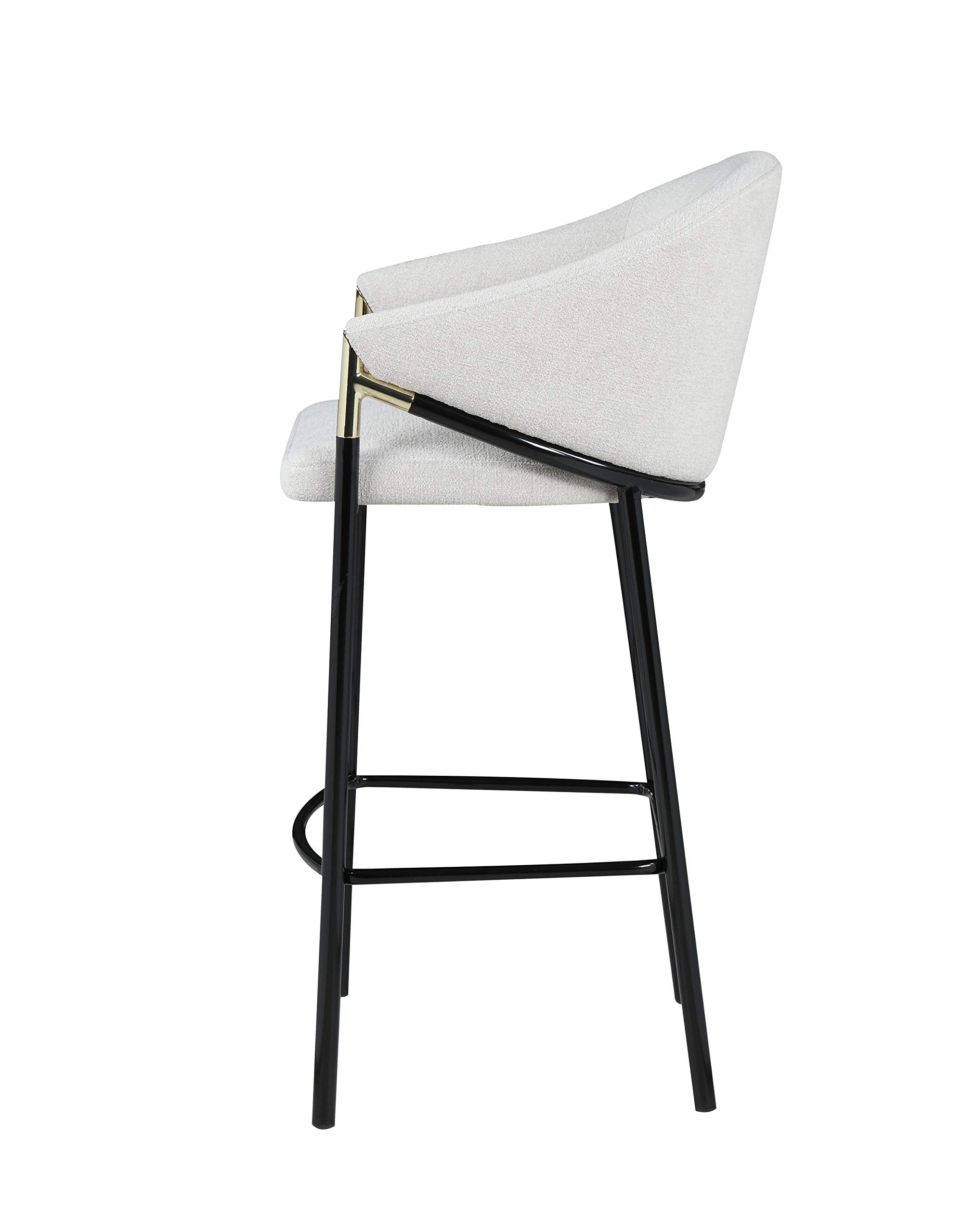 Coaster Home Furnishings Chadwick Farlow Set of 2 Pub Height Bar Stool Beige Fabric Upholstered Barstool Sturdy Metal Frame with Footrest 183437