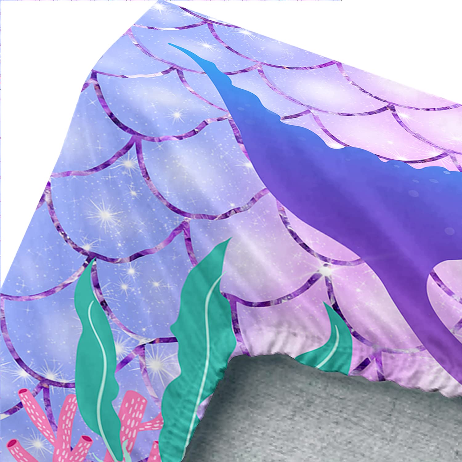 Cvhouse Mermaid Bed Sheets Sets Twin Size,Rainbow Mermaid Bedding Sets For Kids Teens,Ocean Mermaid Fitted Sheet Sets,1 Flat She