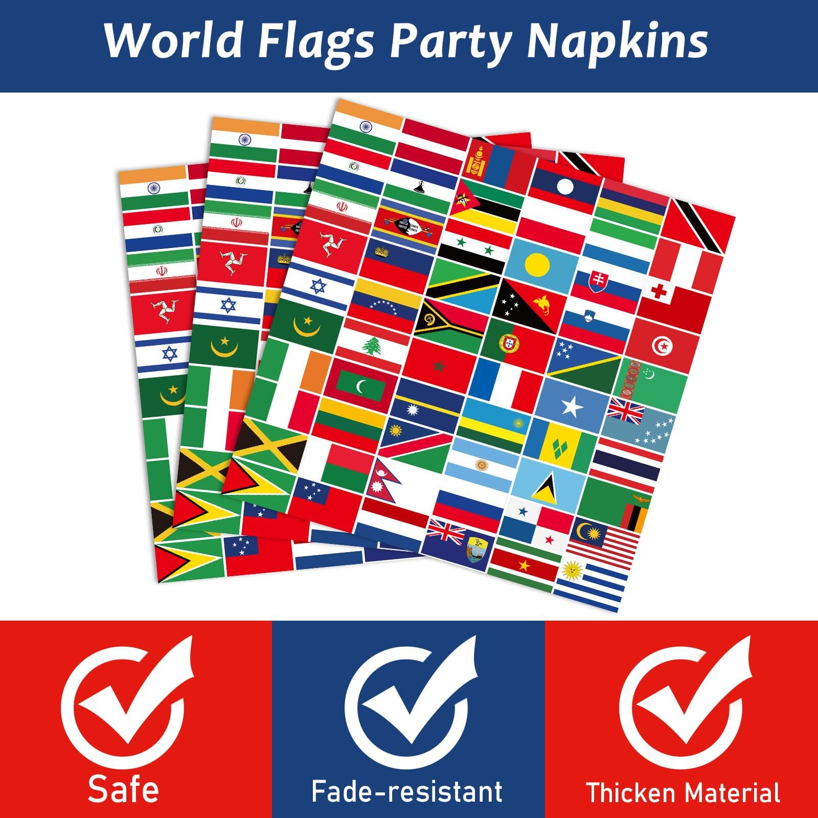 96Pcs International World Flags Party Supplies Country Flag Paper Plates Napkins Travel Trip Around The Globe Party Decorations