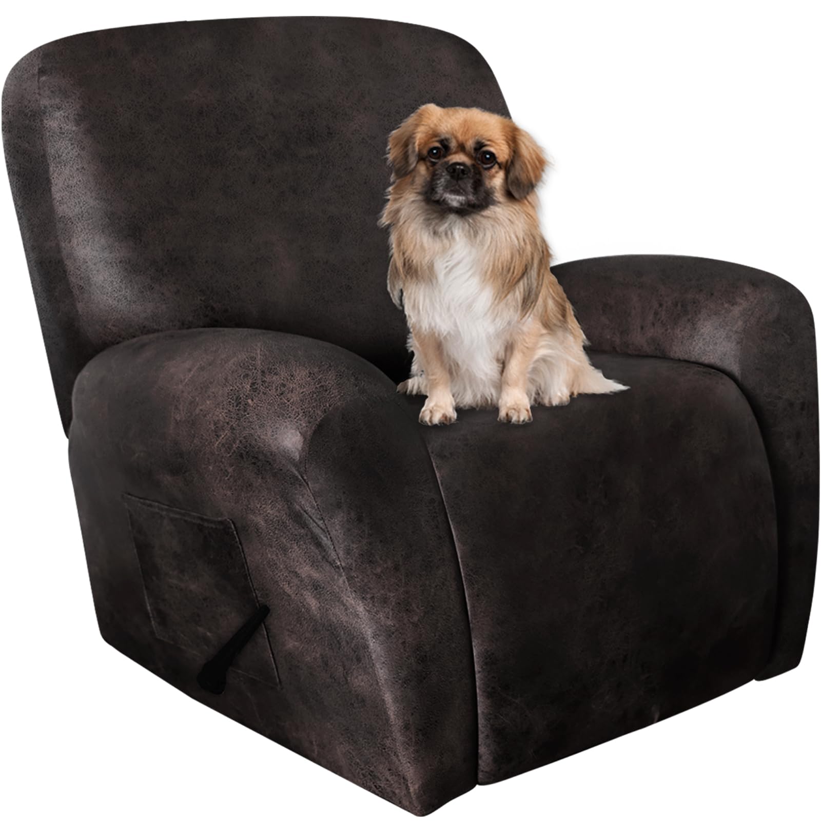 Anarachon Leather Like Recliner Chair Covers Heavy Duty, 4 Pieces Lazy Boy Recliner Cover For Recliner Chair, Leather Cover For