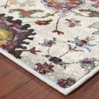 HomeRoots 509977 9 x 12 ft. Stone Gray Purple Green Gold & Teal Oriental Power Loom Stain Resistant Rectangle Area Rug