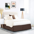 Nestl Dark Brown Full Xl Bed Skirt - Full Xl Size Bed Skirt 14 Inch Drop - Brushed Microfiber Bed Skirts - Hotel Quality Pleated