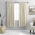 Donren Cream Beige Room Darkening Curtain Panels For Bedroom - 2 Pcs Thermal Insulated Rod Pocket Window Drapes For Living Room