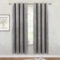 SMILETIME Grey 72 in Long Velvet Curtains with Grommet, Thermal Insulated Super Soft Privacy Noise Reducing Light Blocking Velve