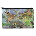 Triceratops T-Rex Stegosaurus Jurassic Dinosaurs Pencil Pen Organizer Zipper Pouch Case