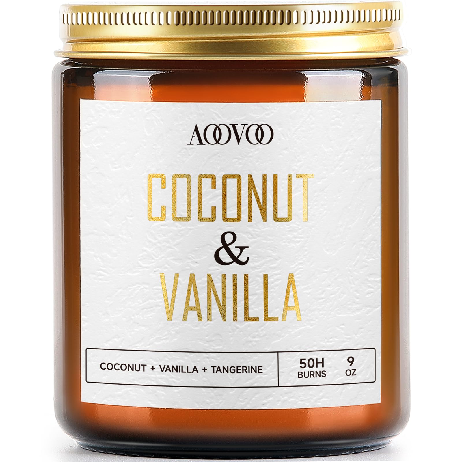 AOOVOO Coconut Vanilla Candles - Vanilla Candle, Scented Candles, Soy Candles, Aromatherapy Candle, Soy Wax Candle, Candle for H