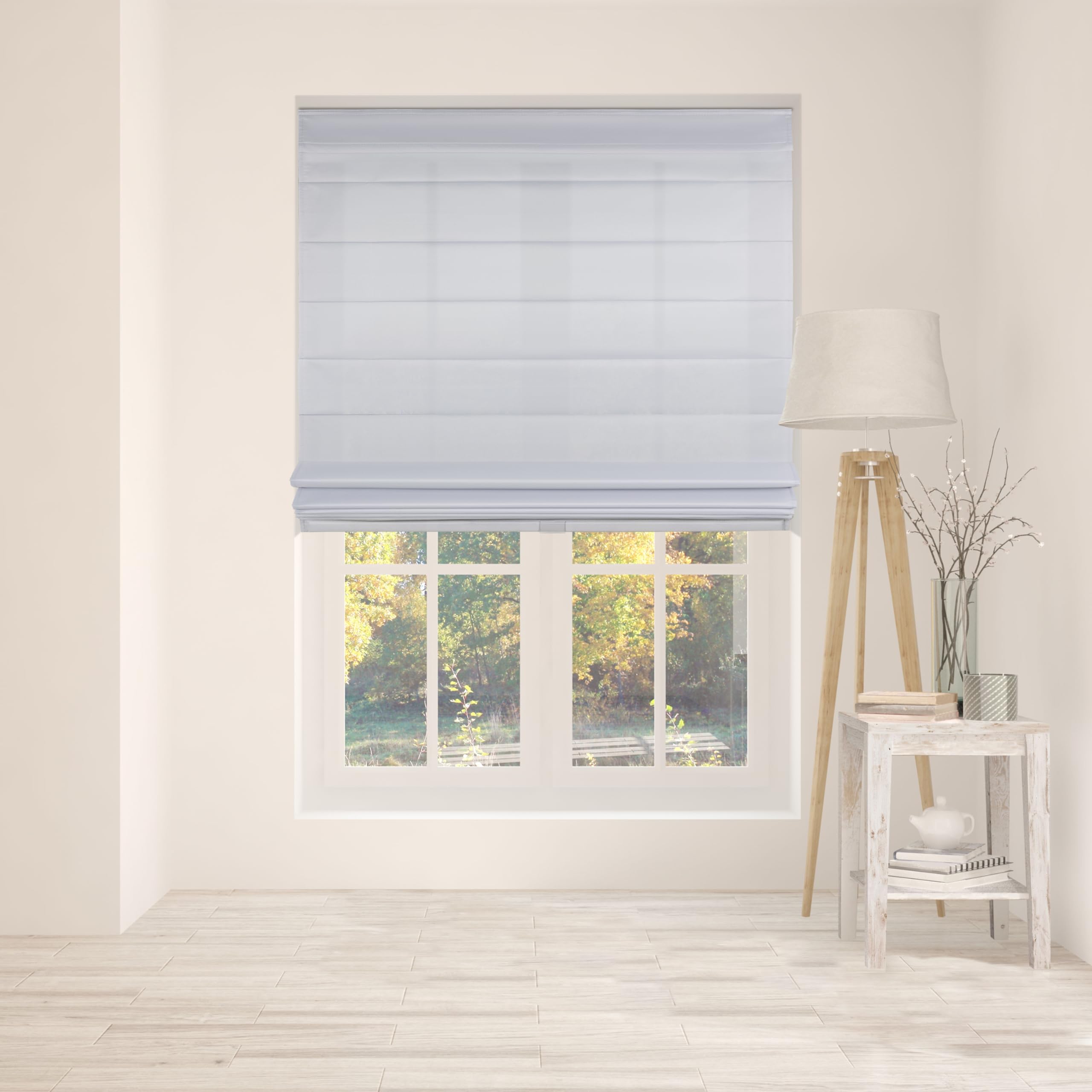 Arlo Blinds Cordless Fabric Roman Shades Light Filtering Window Blinds, Color: Light Gray, Size: 30.5 W x 72 H