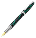 Xezo Urbanite Ii Fountain Pen, Medium Nib. Ocean Teal And Black Color With Chrome Plating. Handcrafted, Limited Edition, Seriali