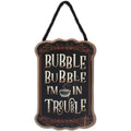 Open Road Brands Disney Hocus Pocus Bubble Bubble Im in Trouble Hanging Wood Wall Decor - Fun Hocus Pocus Sign for Halloween De