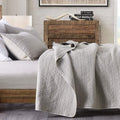 Horimote Home Quilt Set Twin Size Beige, Classic Geometric Spots Stitched Pattern, Stone-Washed Microfiber Chic Rustic Look, Ult