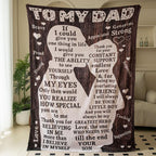 Fathers Day Blankets Gifts For Dad, Blanket To My Dad Gifts From Son, Dad Blanket Presents For Fathers Day, I Love You Dad Lette