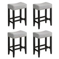 Furniliving Bar Stools Set Of 4, 25.7 Inch Counter Height Bar Stools, Stools For Kitchen Counter With Solid Wooden Legs, Upholst
