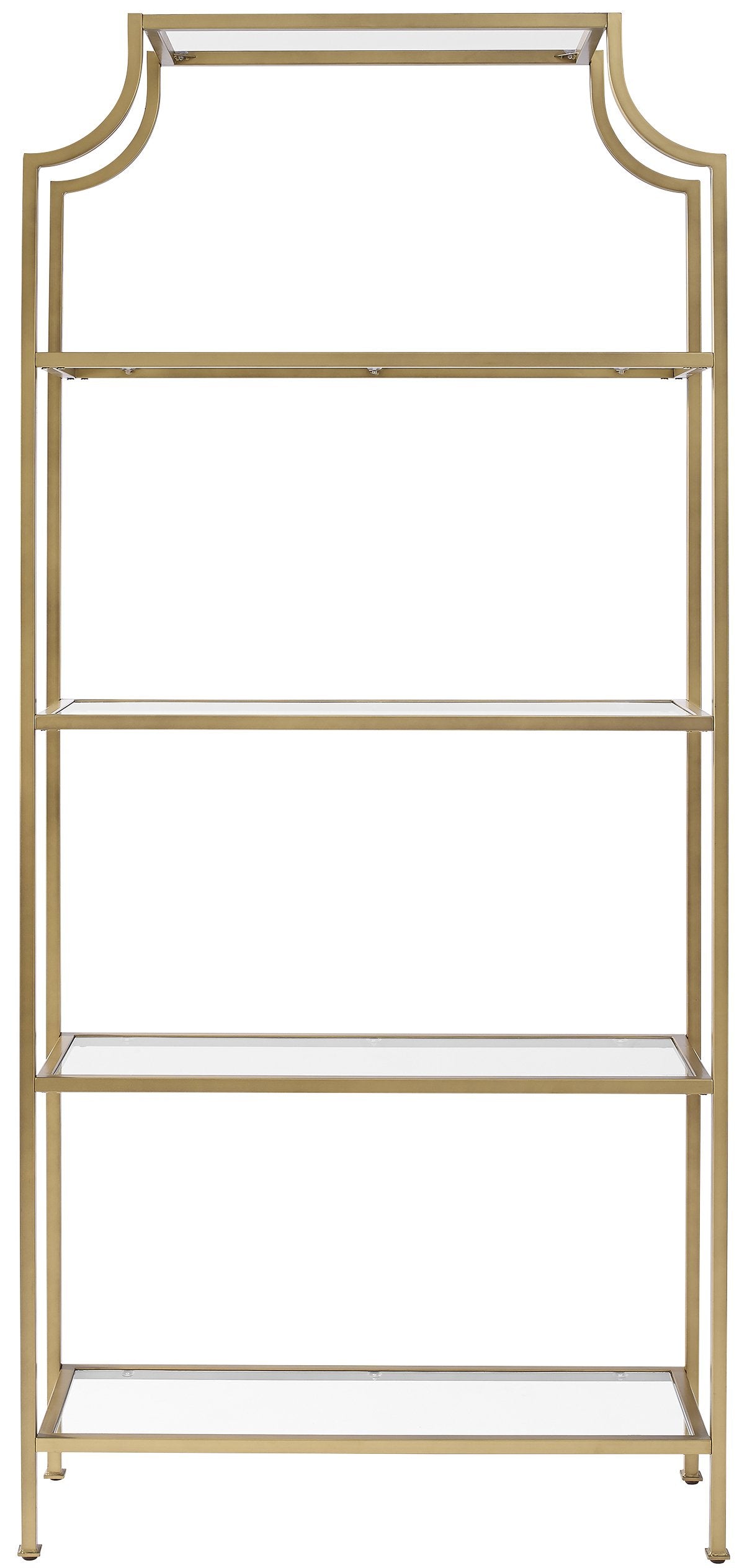 Crosley Furniture Aimee Bookshelf with Glass Shelves, Bookcase Storage, Gold and Glass