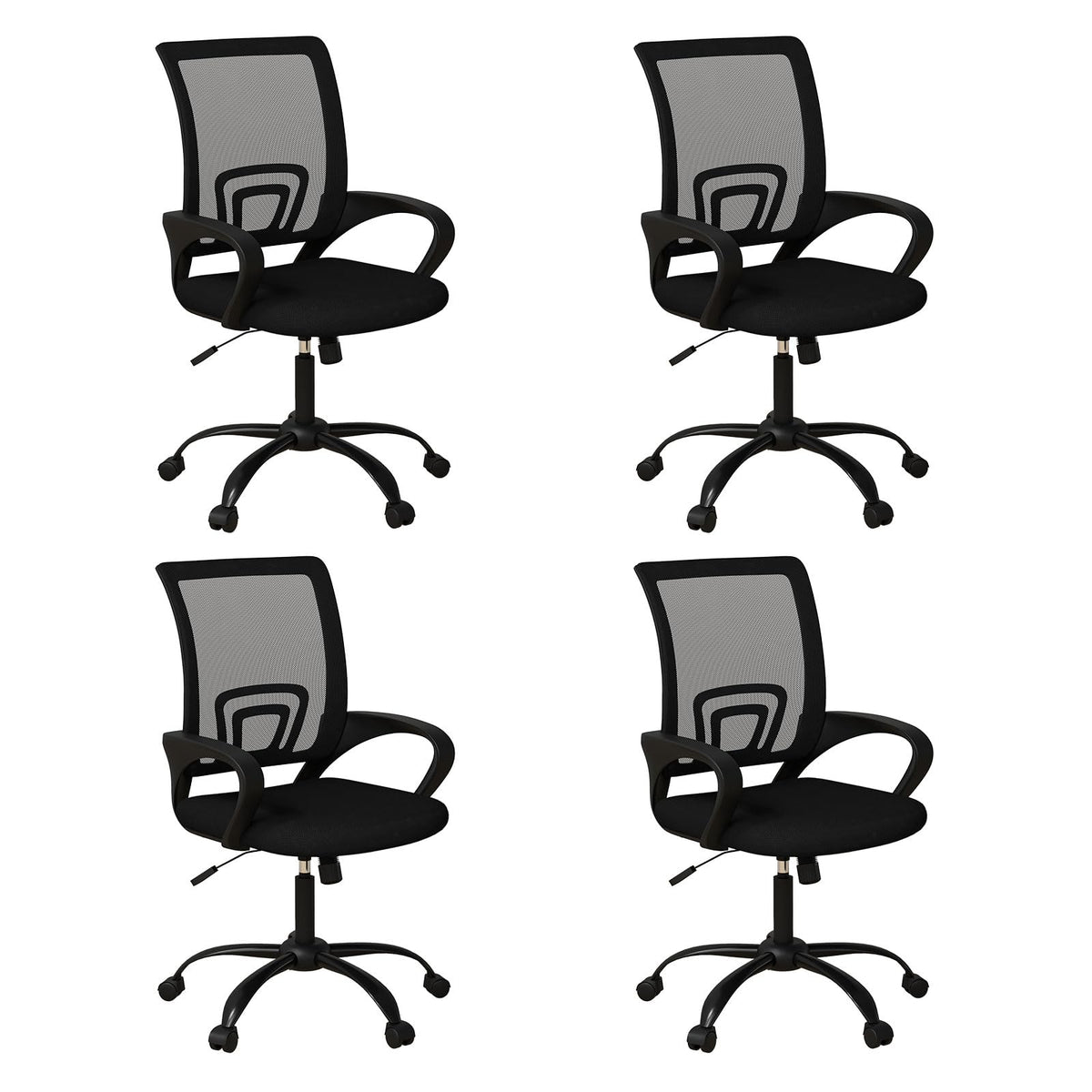 Bonzy Home Ergonomic Office Chairs Set Of 4, Swivel Rolling Conference Room Chair, Mesh Computer Desk Chairs With Lumbar Support