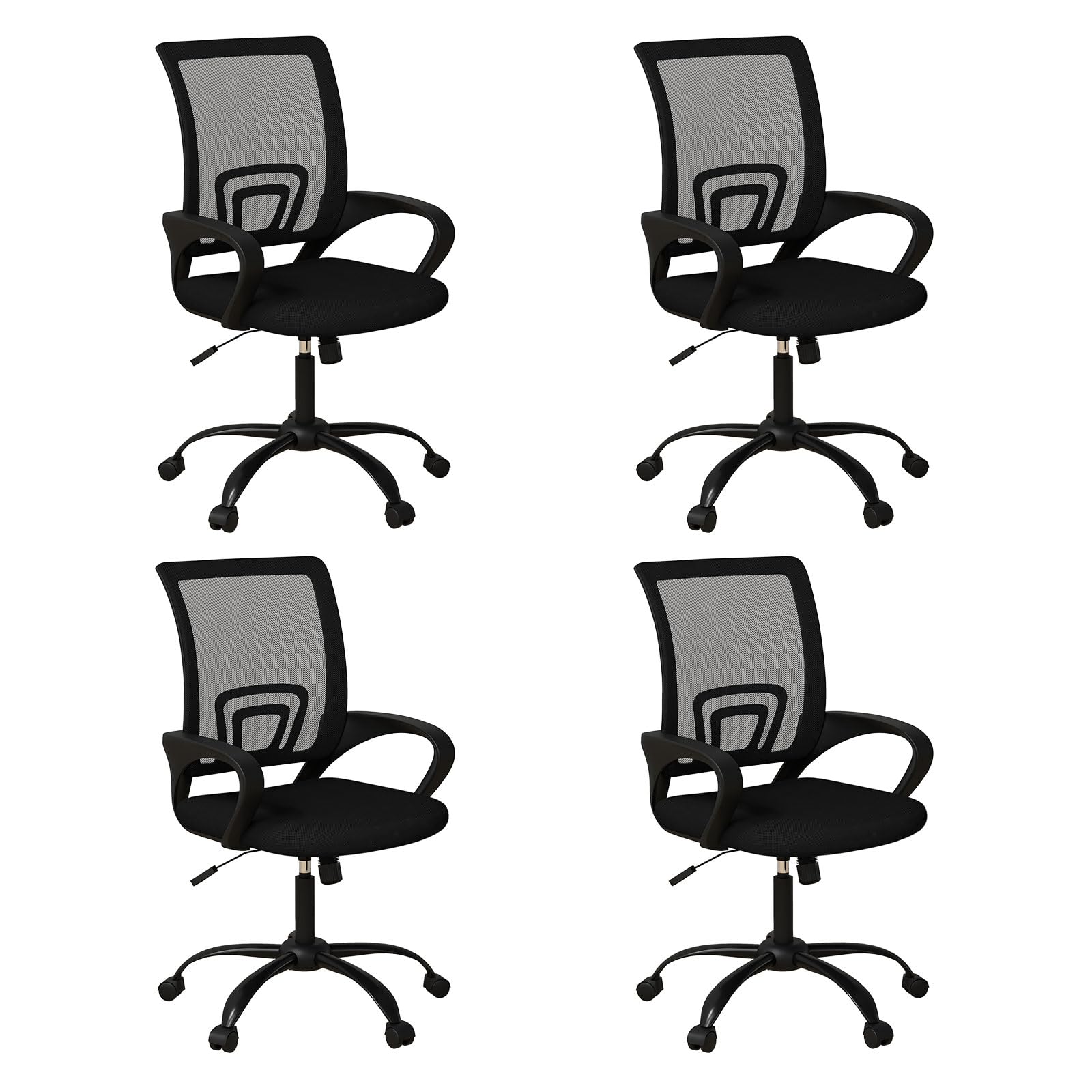 Bonzy Home Ergonomic Office Chairs Set Of 4, Swivel Rolling Conference Room Chair, Mesh Computer Desk Chairs With Lumbar Support