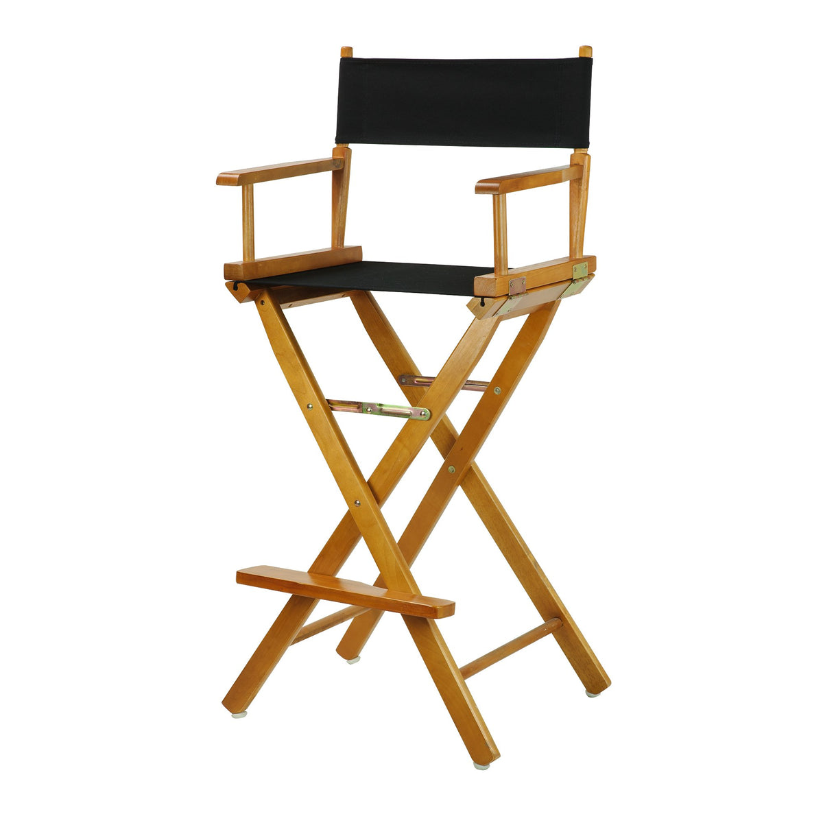 Casual Home 30&quot; Director'S Chair Honey Oak Frame-With Black Canvas, Bar Height