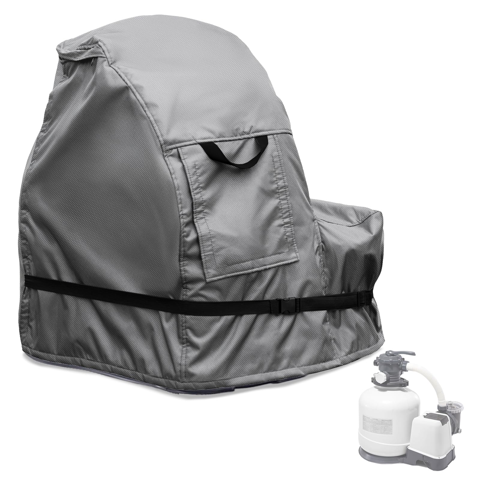 Okcool Sand Filter Pump Cover,Waterproof Anti-Uv Pool Pump Sand Filter Winter Cover,Fits Most Brands Sand Filter On Market(Grey)
