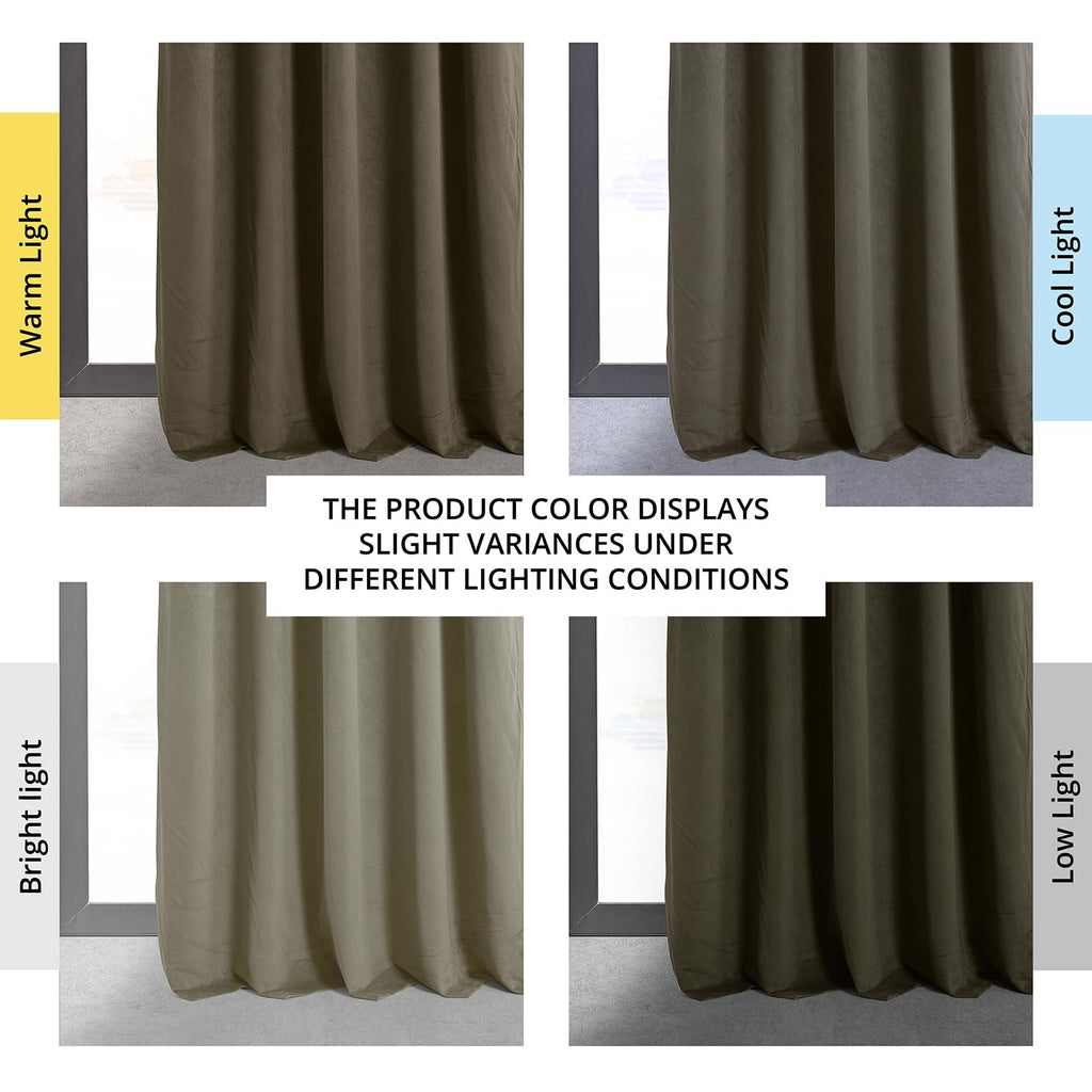 Hpd Half Price Drapes Signature Velvet Thermal Blackout Curtains For Living Room 84 Inch Long (1 Panel) Rod Pocket Insulated Blackout Curtains For Bedroom Window Curtains, 50W X 84L, Denver Taupe