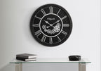 Monarch Specialties I 9032 Clocks, 30' Round, Gear Mechanism, Large Oversized, Wall Clock, Black, Transitional