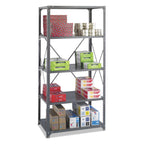Safco 6267 Commercial Steel Shelving Unit Five-Shelf 36W X 24D X 75H Dark Gray (Saf6267)