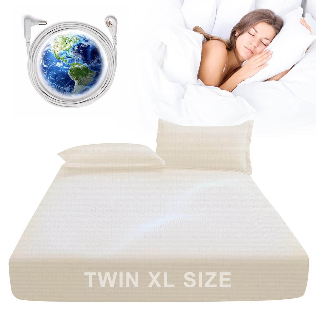 Grounding Sheets For Earthing California King Size, Fitted Earthing Sheets Grounding Fitted Sheet For Improving Sleep, Better Wo