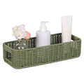 UPINFREE Storage Wicker Basket Decor: Green Decorative Storage Bin for Countertop and Shelves - Waterproof Toilet Paper Basket o
