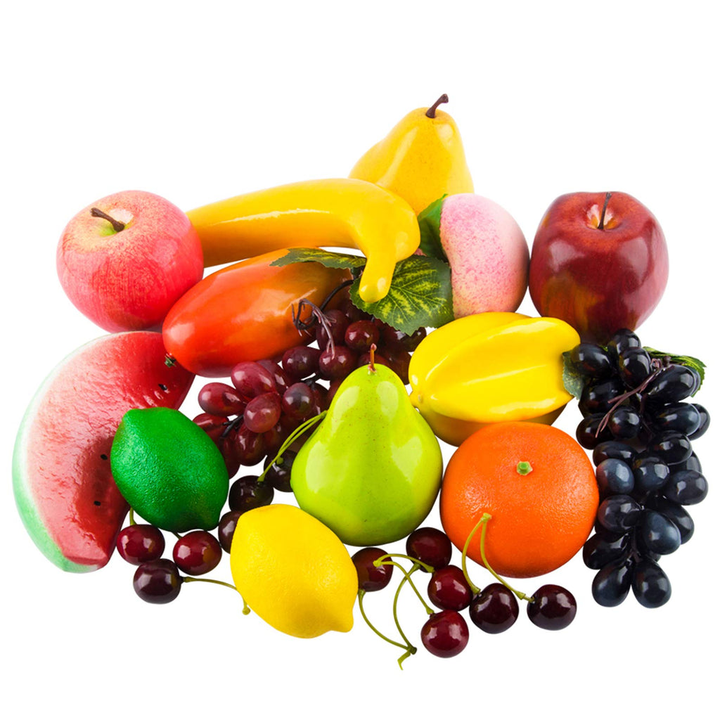 Toopify 20 Pcs Artificial Fruits Pack, Fake Fruits for Home Decor, Simulation Fruit Set, Party Chirstmas Decortion