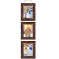 Rexllon 4x6 Wall Hanging Picture Frames Collage with 3 Opening Frames Brown