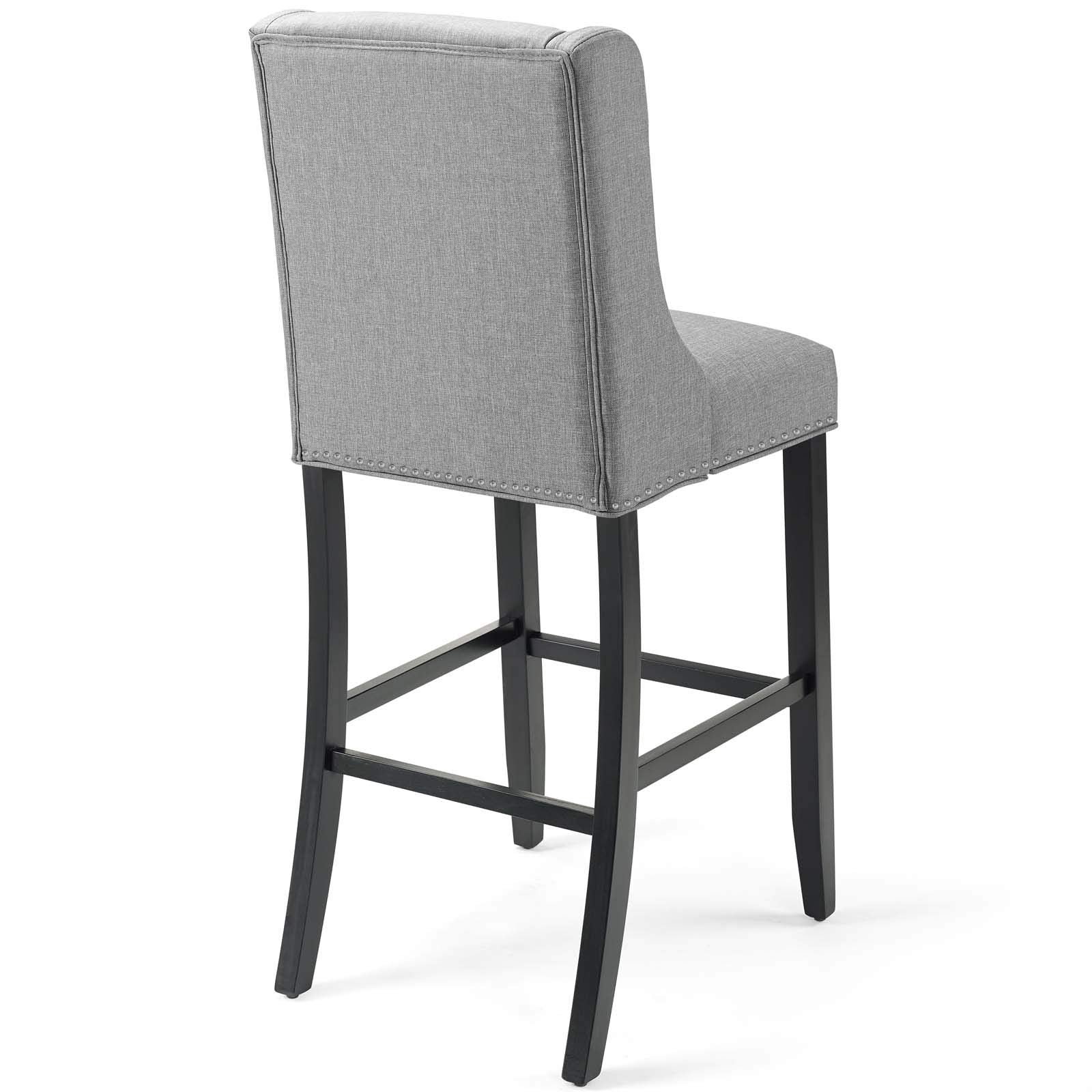 Modway Baron Fabric Upholstered Dining Bar Stool In Light Gray