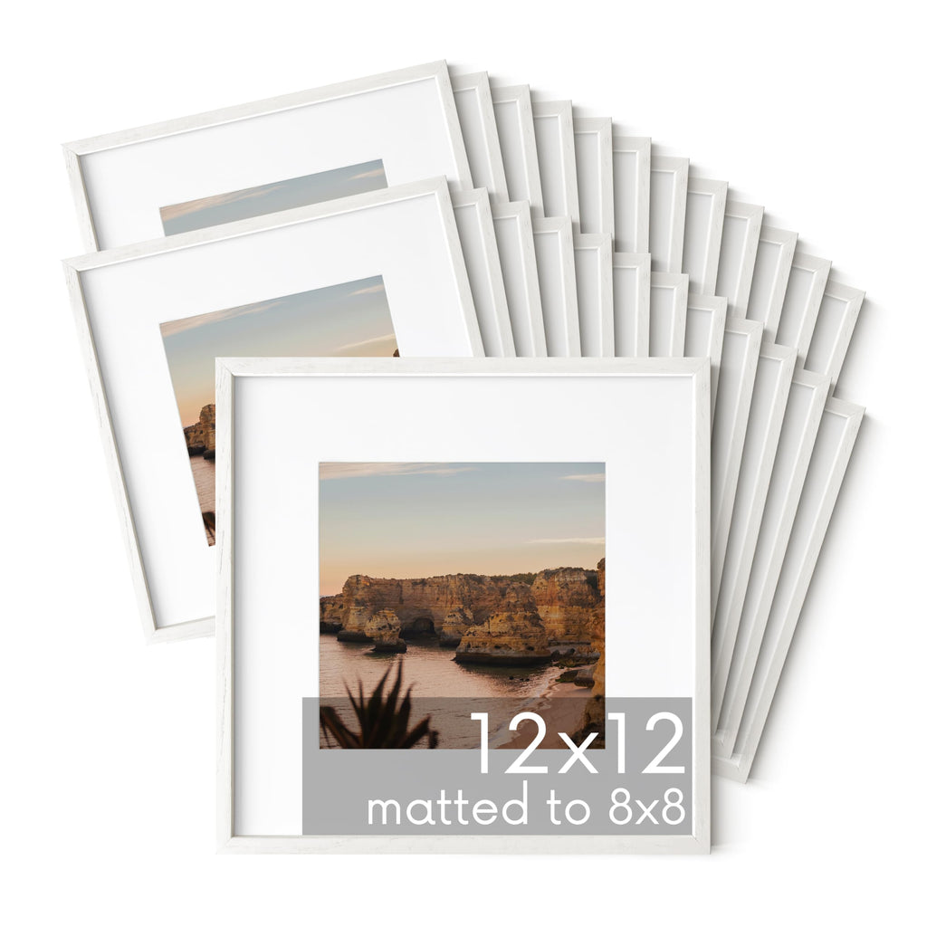HAUS AND HUES Square Picture Frames 12 x 12 Set of 25 - Photo Gallery Wall Frame Set, Wood 12x12 Frames, 12 x 12 Frames Gallery 