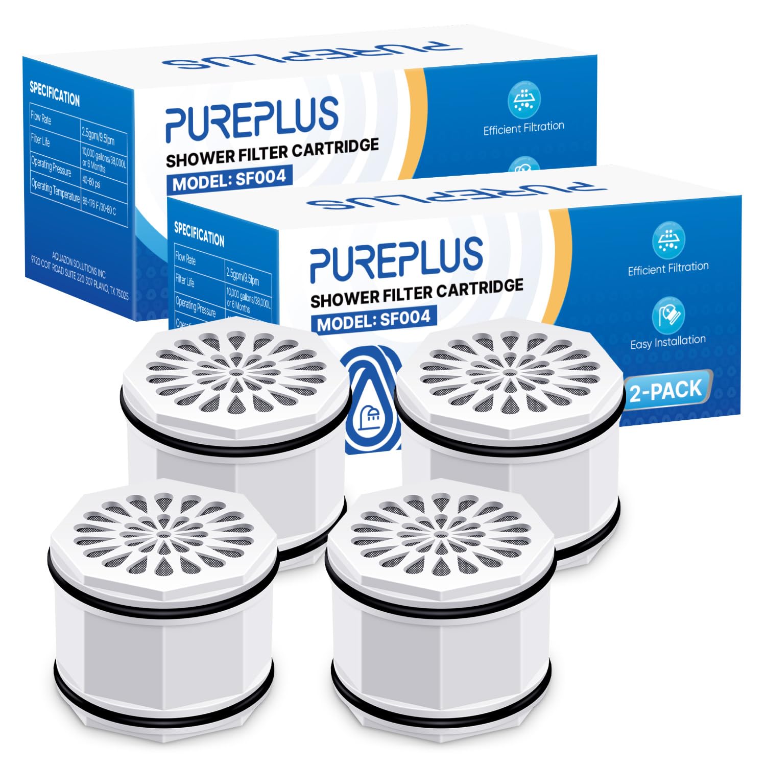 PUREPLUS WHR-140 Shower Head Filter Cartridge, Replacement for Culligan WSH-C125, HSH-C135, ISH-100, HSH-BN135, S-H200-C, S-H200