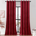 Timeper Velvet Curtains 84 Inch For Bedroom - Red Heavy Elegent Window Drapes Thermal Insulated Room Darkening Home Decor Festiv