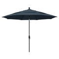 California Umbrella Gscu118302-Sa52-Dwv 11' Round Aluminum Market, Crank Lift, Collar Tilt, Black Pole, Pacifica Sapphire Patio