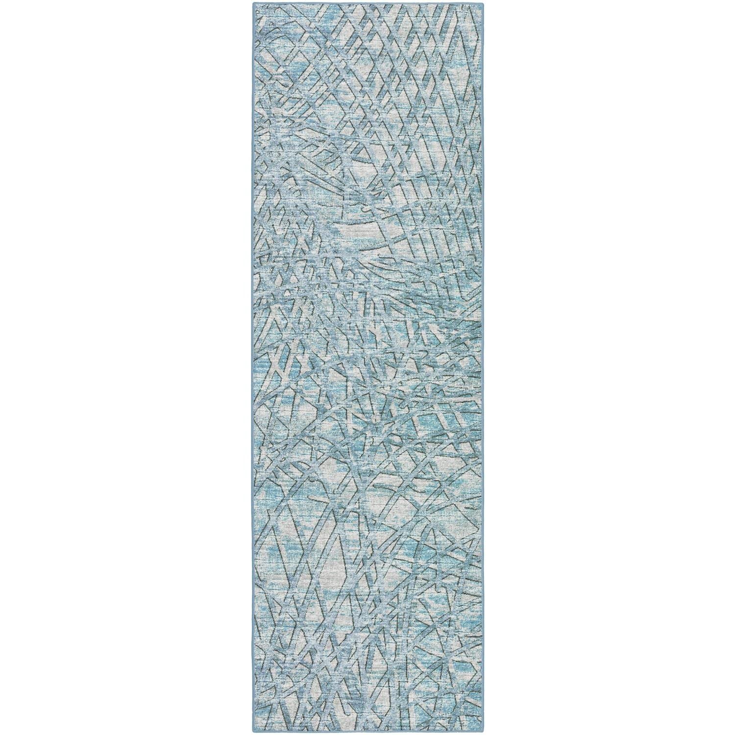 Winslow Wl2 Blue Transitional Rug Runner 2' 6" X 12'