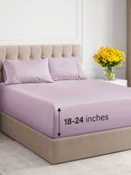 Extra Deep Pocket King Sheets - 4 Piece Breathable & Cooling Bed Sheets - Hotel Luxury Sheet Set - Soft, Wrinkle Free & Comfy - Easily Fits Extra Deep Mattresses - Deep Pocket Light Lavender Sheets