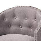 Baxton Studio Theron Mid-Century Transitional Grey Fabric and Espresso Brown Finished Wood 2-Piece Swivel Counter Stool Set