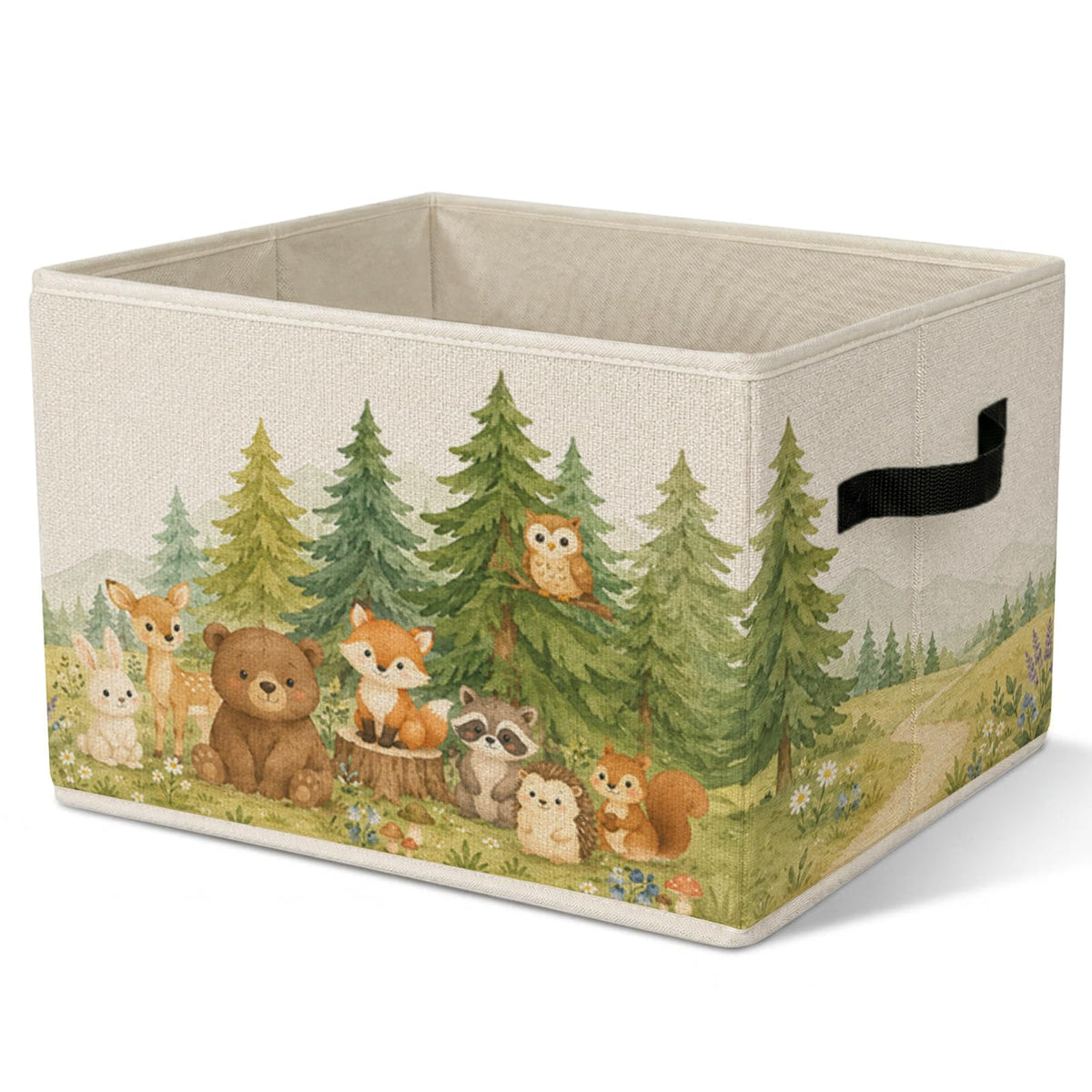 FSTCSV Woodland Nursery Storage Bin, Woodland Decor Collapsible Storage Bin